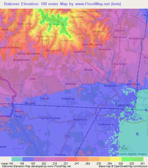 Slakovec,Croatia Elevation Map