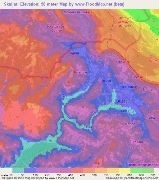 Skuljari,Croatia Elevation Map