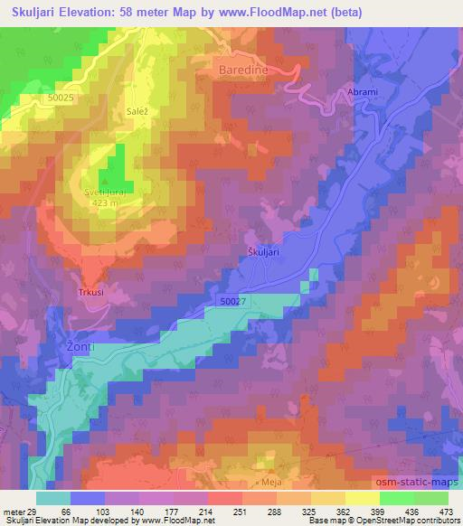 Skuljari,Croatia Elevation Map