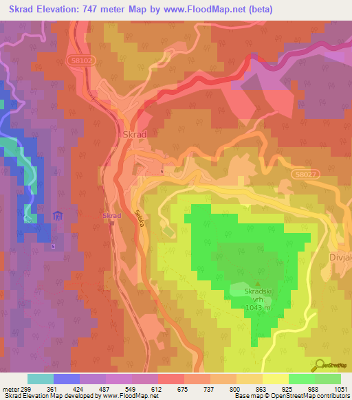 Skrad,Croatia Elevation Map