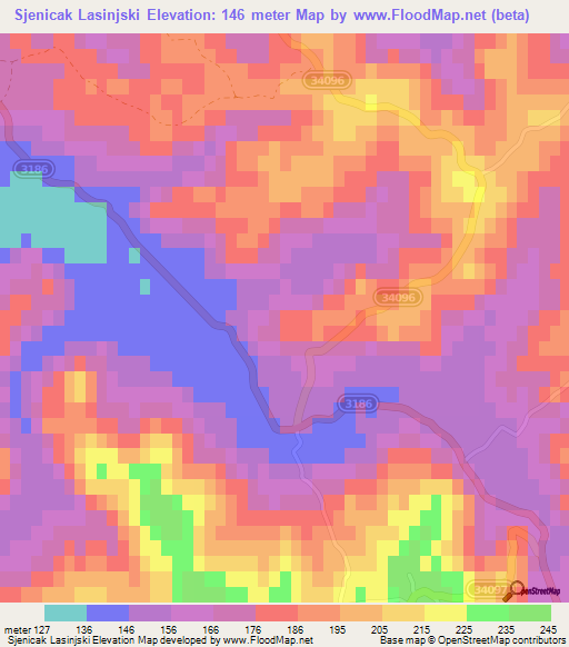 Sjenicak Lasinjski,Croatia Elevation Map