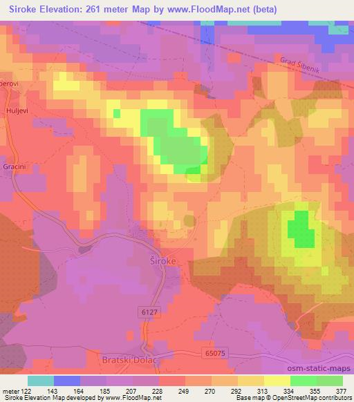 Siroke,Croatia Elevation Map