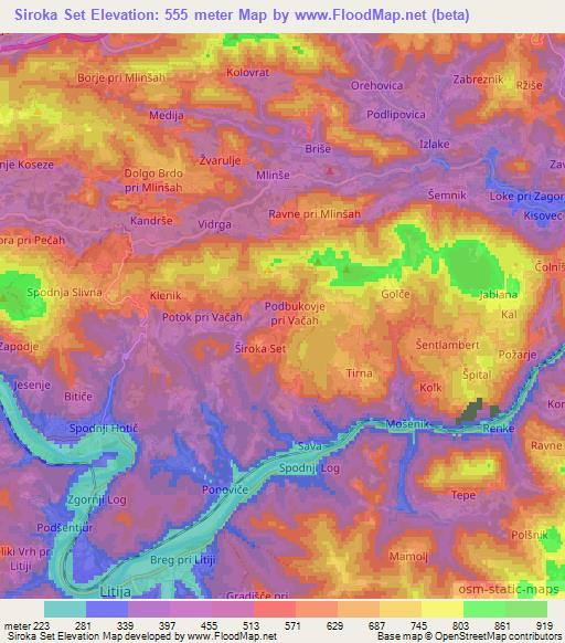 Siroka Set,Slovenia Elevation Map