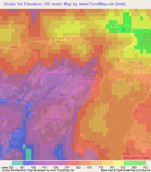 Siroka Set,Slovenia Elevation Map