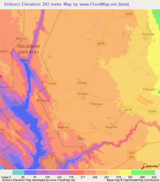 Siritovci,Croatia Elevation Map