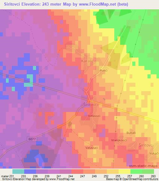 Siritovci,Croatia Elevation Map