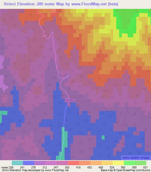 Sirinci,Croatia Elevation Map