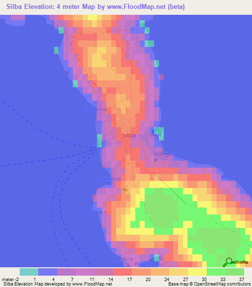 Silba,Croatia Elevation Map