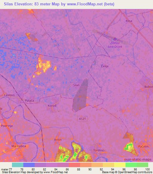 Silas,Croatia Elevation Map