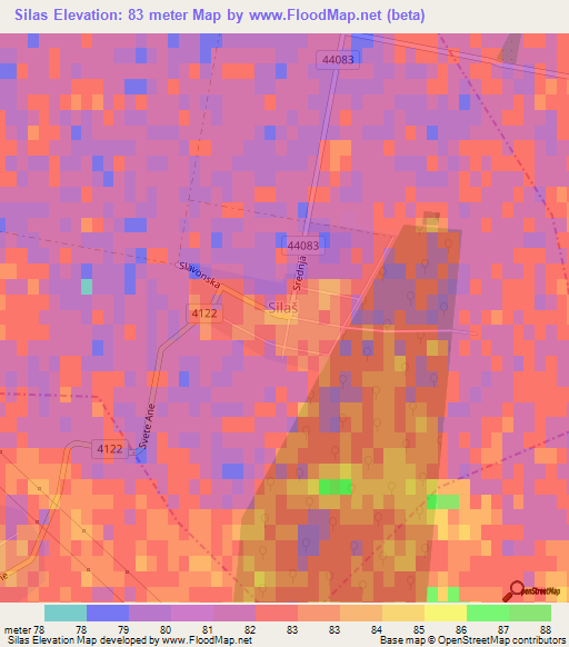 Silas,Croatia Elevation Map