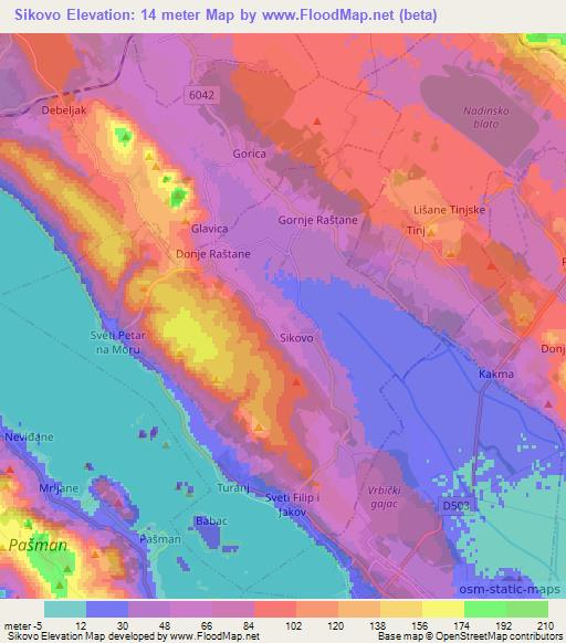 Sikovo,Croatia Elevation Map