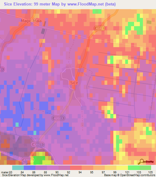 Sice,Croatia Elevation Map