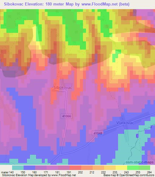 Sibokovac,Croatia Elevation Map