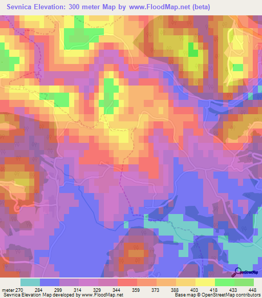 Sevnica,Slovenia Elevation Map