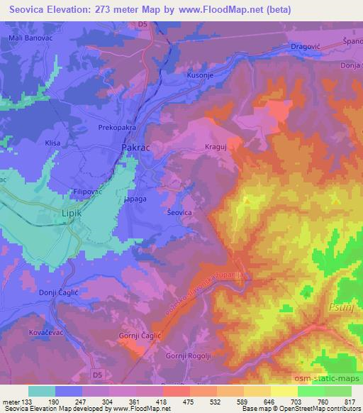 Seovica,Croatia Elevation Map