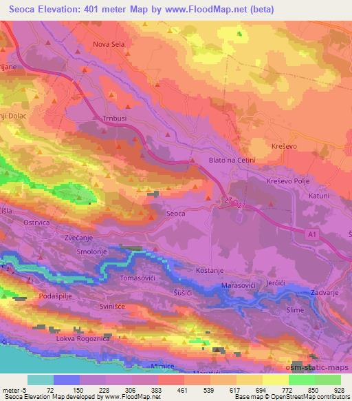 Seoca,Croatia Elevation Map