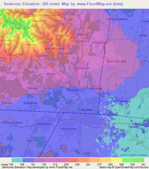 Senkovec,Croatia Elevation Map