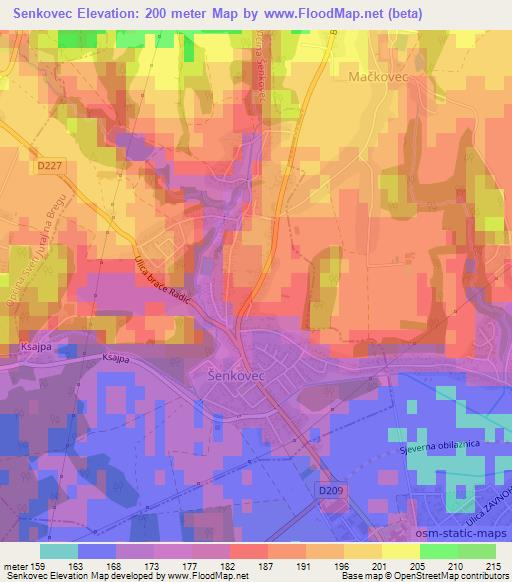 Senkovec,Croatia Elevation Map