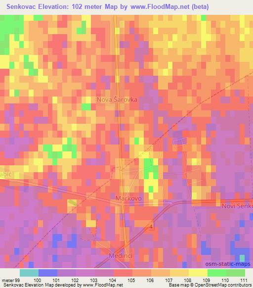 Senkovac,Croatia Elevation Map