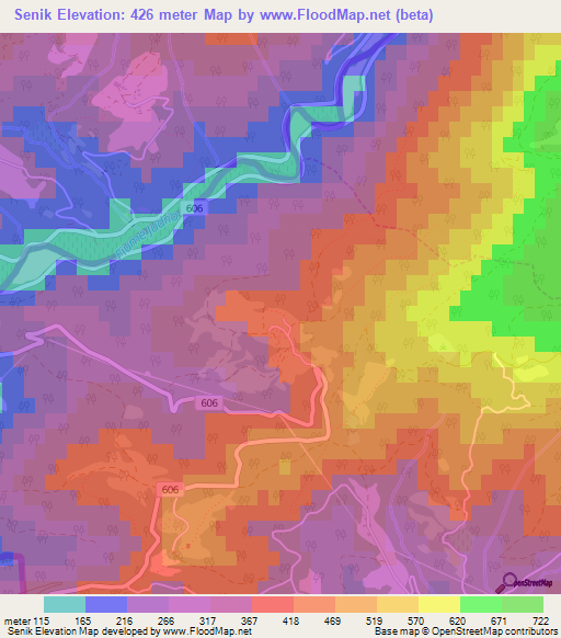 Senik,Slovenia Elevation Map