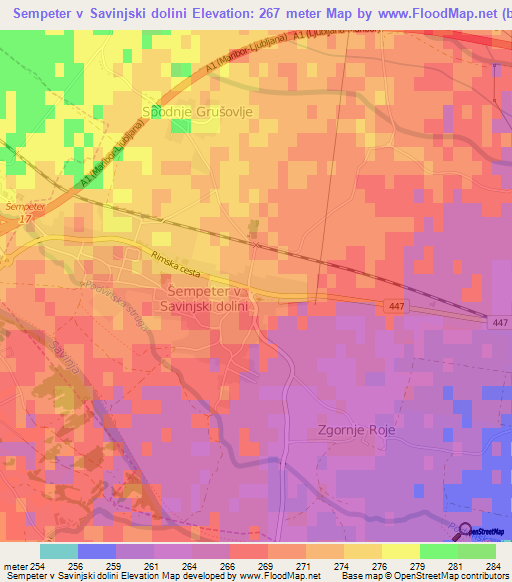 Sempeter v Savinjski dolini,Slovenia Elevation Map