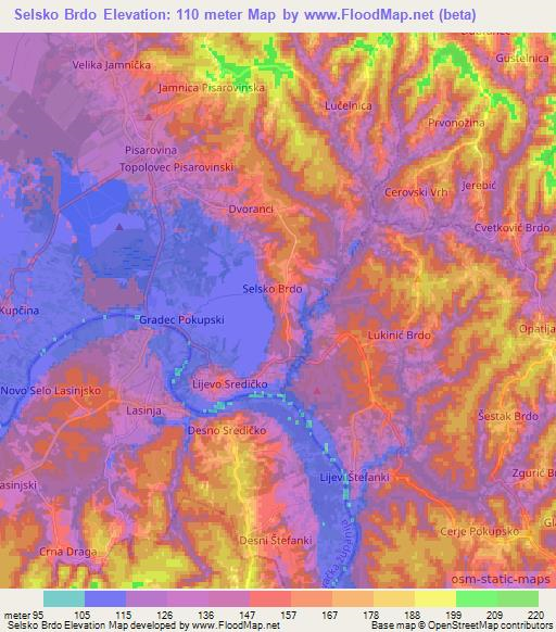 Selsko Brdo,Croatia Elevation Map