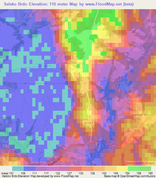 Selsko Brdo,Croatia Elevation Map