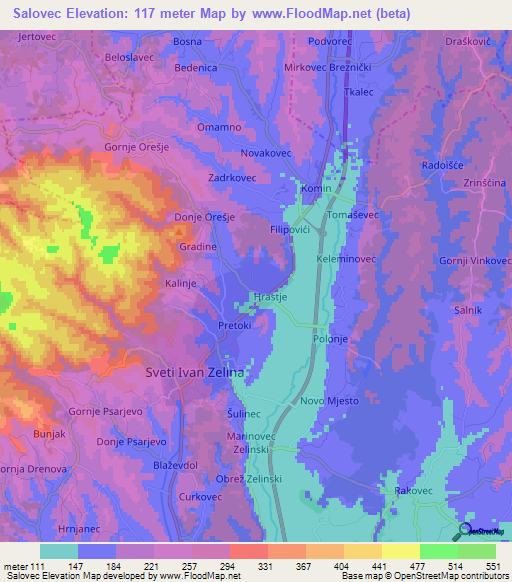 Salovec,Croatia Elevation Map