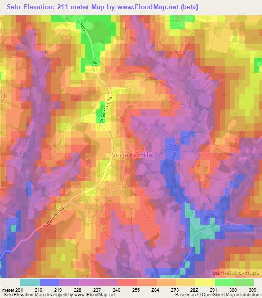 Selo,Slovenia Elevation Map