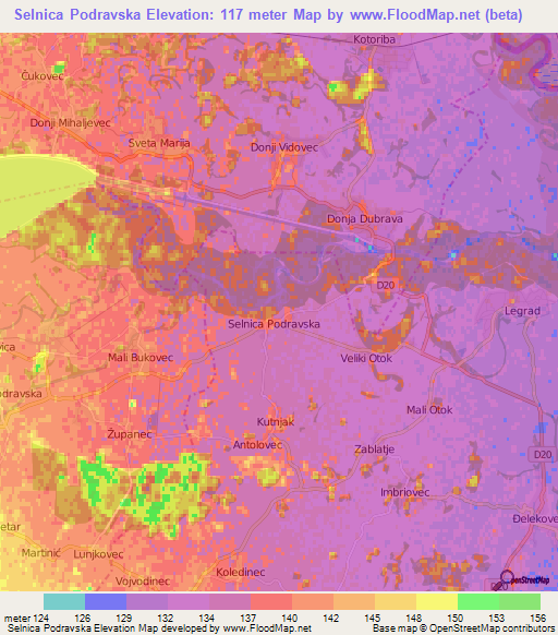 Selnica Podravska,Croatia Elevation Map