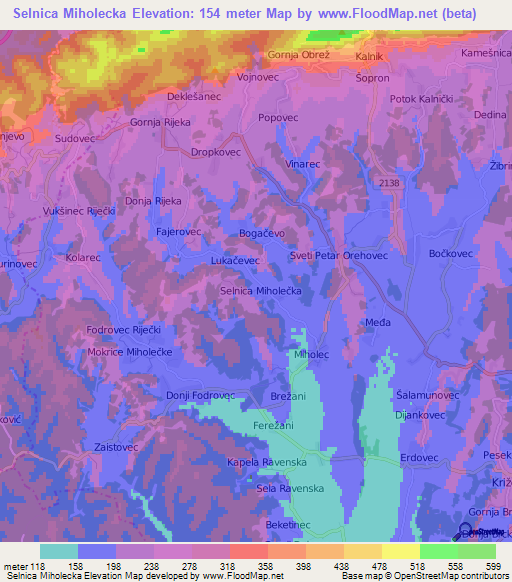 Selnica Miholecka,Croatia Elevation Map
