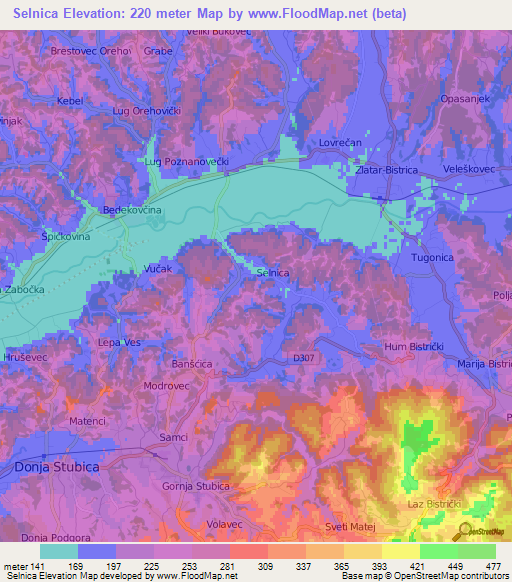 Selnica,Croatia Elevation Map