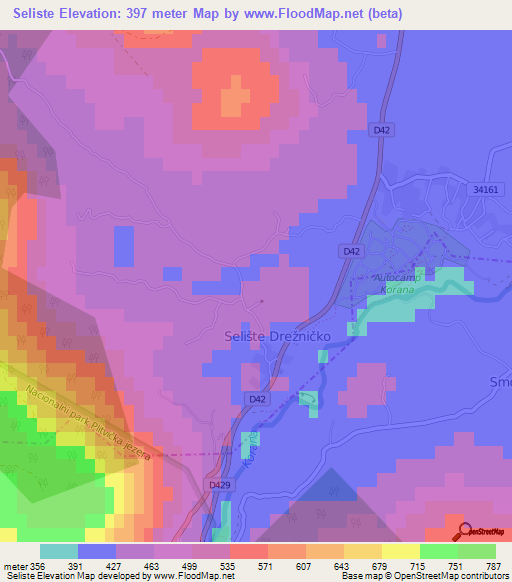 Seliste,Croatia Elevation Map