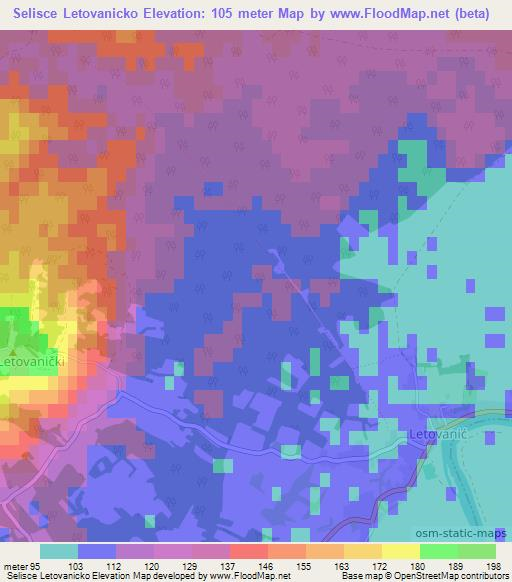 Selisce Letovanicko,Croatia Elevation Map