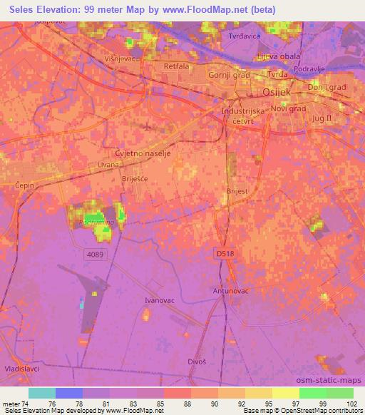 Seles,Croatia Elevation Map