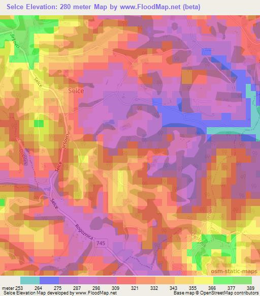 Selce,Slovenia Elevation Map