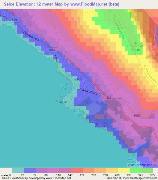 Selce,Croatia Elevation Map