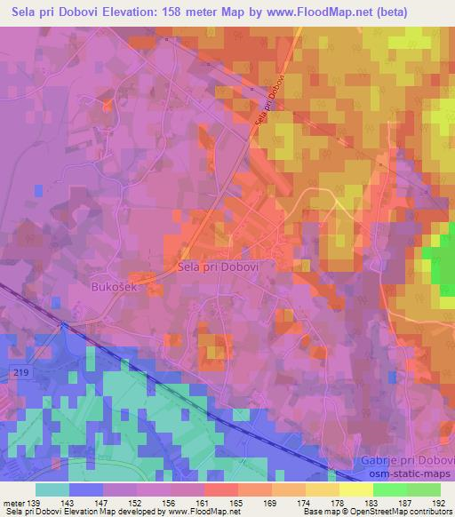 Sela pri Dobovi,Slovenia Elevation Map