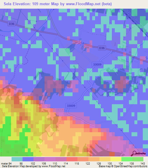 Sela,Croatia Elevation Map