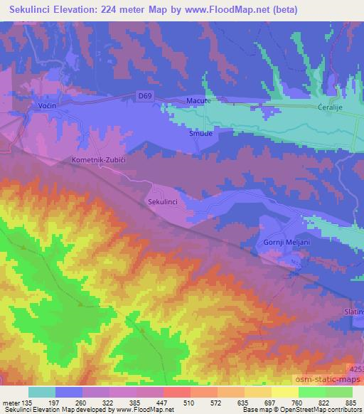 Sekulinci,Croatia Elevation Map