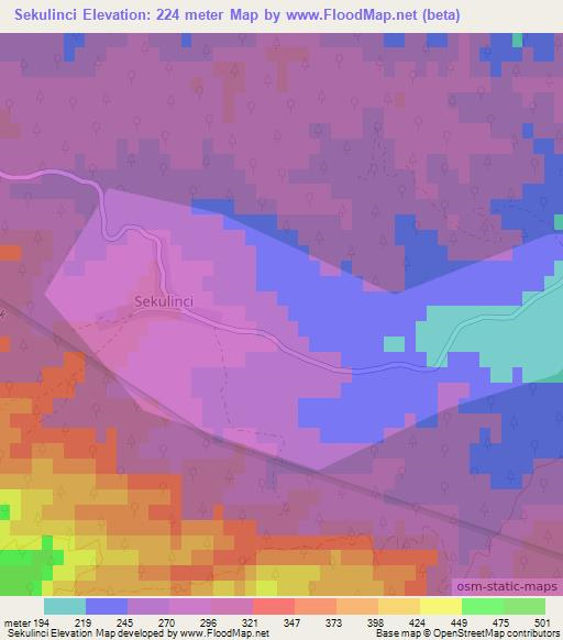 Sekulinci,Croatia Elevation Map