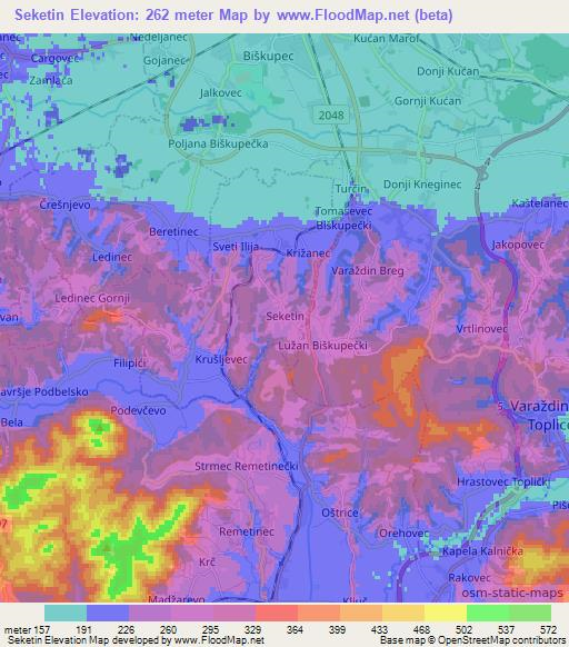 Seketin,Croatia Elevation Map