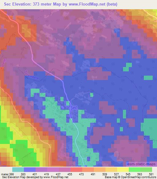 Sec,Slovenia Elevation Map