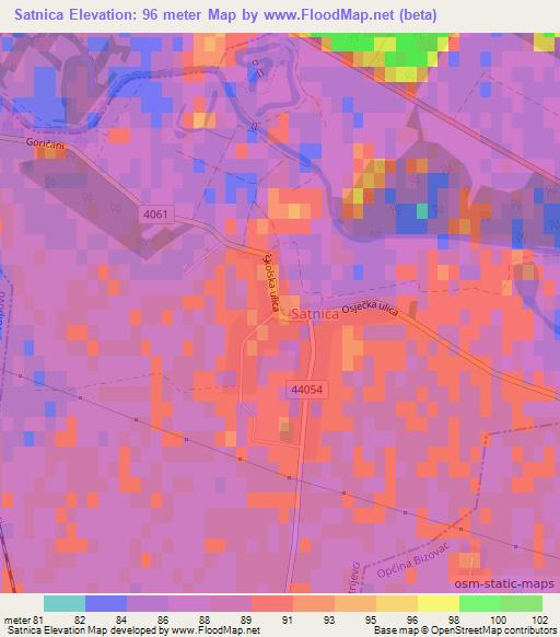 Satnica,Croatia Elevation Map