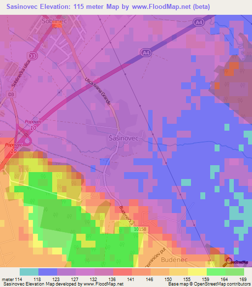 Sasinovec,Croatia Elevation Map