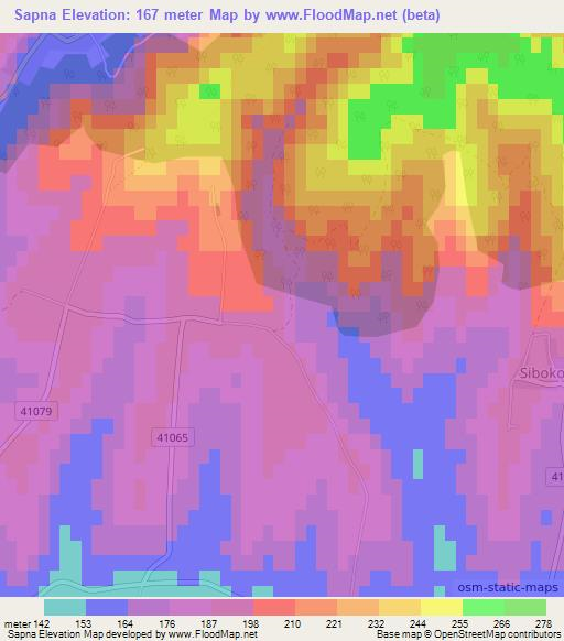 Sapna,Croatia Elevation Map