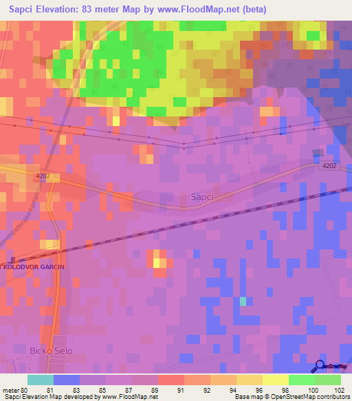 Sapci,Croatia Elevation Map