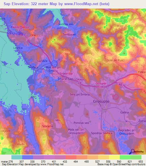 Sap,Slovenia Elevation Map