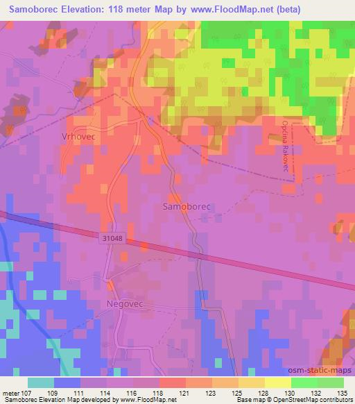 Samoborec,Croatia Elevation Map
