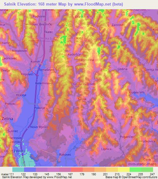 Salnik,Croatia Elevation Map